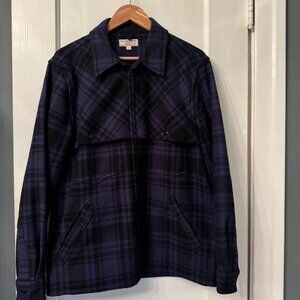 Wallace and Barnes from J. Crew zip-front wool workshirt * Medium * Navy/Black